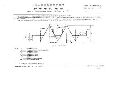 GB/T 5796.1-1986 梯形螺纹 牙型