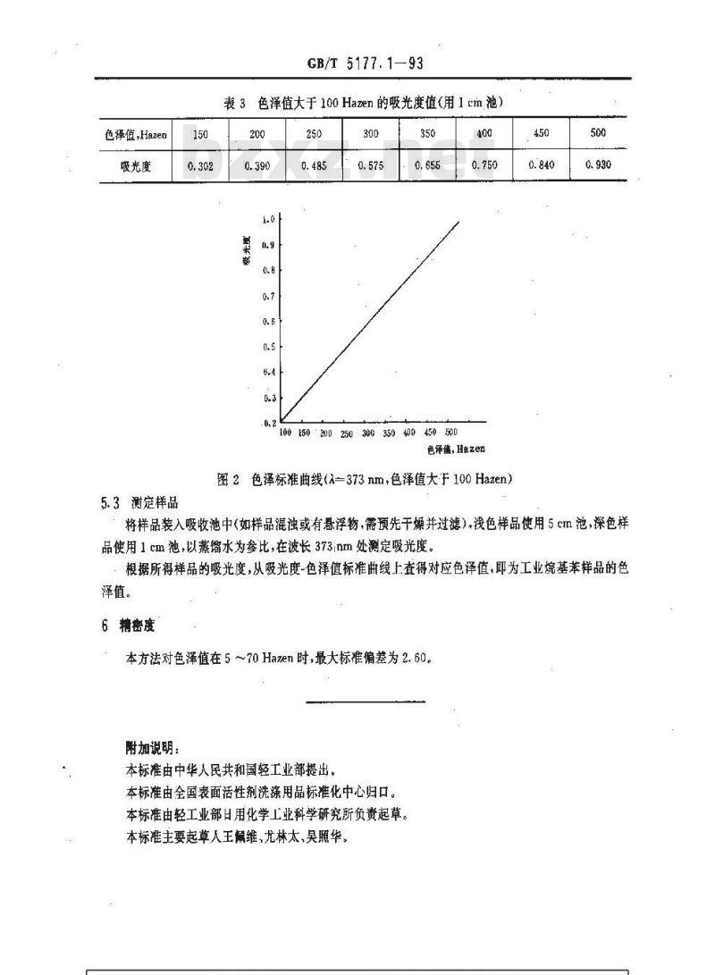 GB/T 5177.1-1993 工业烷基苯色泽的测定 GB/T 5177.1-1993 工业烷基苯色泽的测定