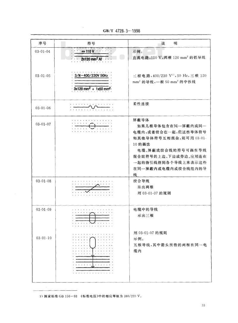 GB/T 4728.3-1998 电气简图用图形符号 第3部分 导体和连接件