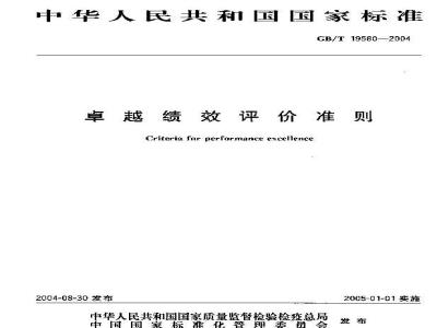 GB/T 19580-2004 卓越绩效评价准则