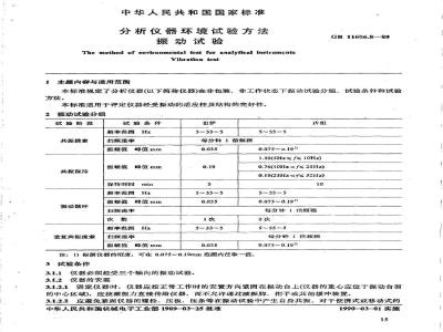 GB/T 11606.8-1989 分析仪器环境试验方法 振动试验