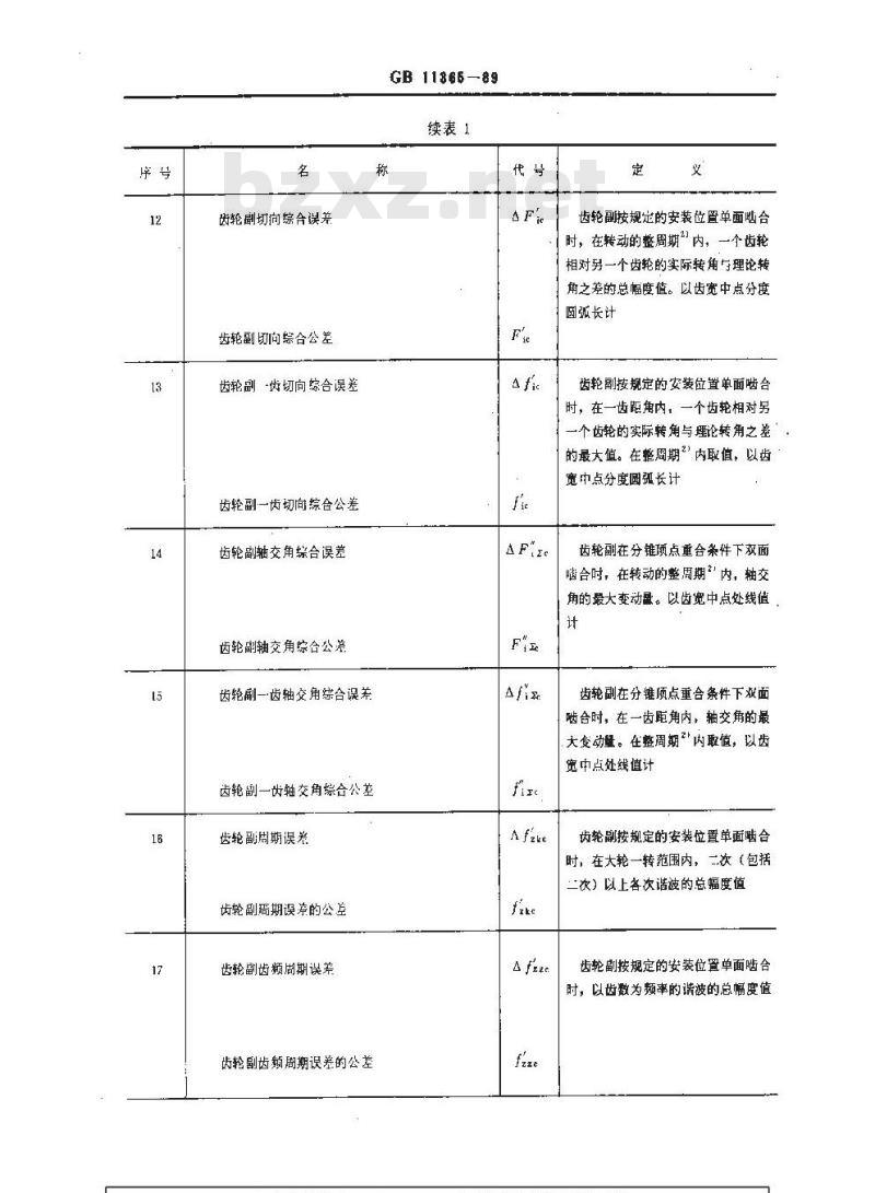 GB/T 11365-1989 锥齿轮和准双曲面齿轮精度 GB/T 11365-1989 锥齿轮和准双曲面齿轮精度