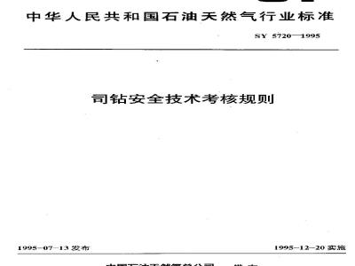 SY 5720-1995 Rules for safety and technical assessment of drillers