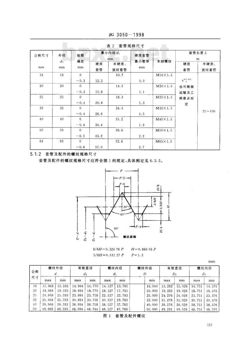 JG 3050-1998 建筑用绝缘电工套管及配件