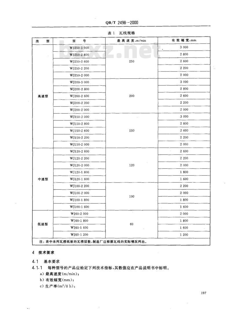 QB/T 2498-2000 瓦楞纸板生产线 QB/T 2498-2000 瓦楞纸板生产线