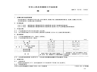 QB/T 1510-1992 网球