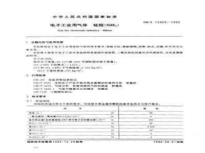 GB/T 15909-1995 电子工业用气体 硅烷(SiH4)