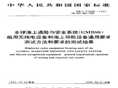 GB/T 15868-1995 全球海上遇险与安全系统(GMDSS)船用无线电设备和海上导航设备通用要求测试方法和要求的测试结果