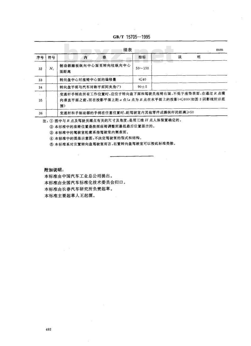 GB/T 15705-1995 载货汽车驾驶员操作位置尺寸