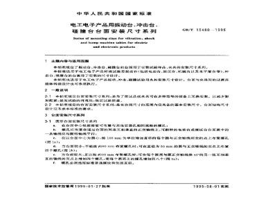 GB/T 15480-1995 电工电子产品用振动台、冲击台、碰撞台台面安装尺寸系列