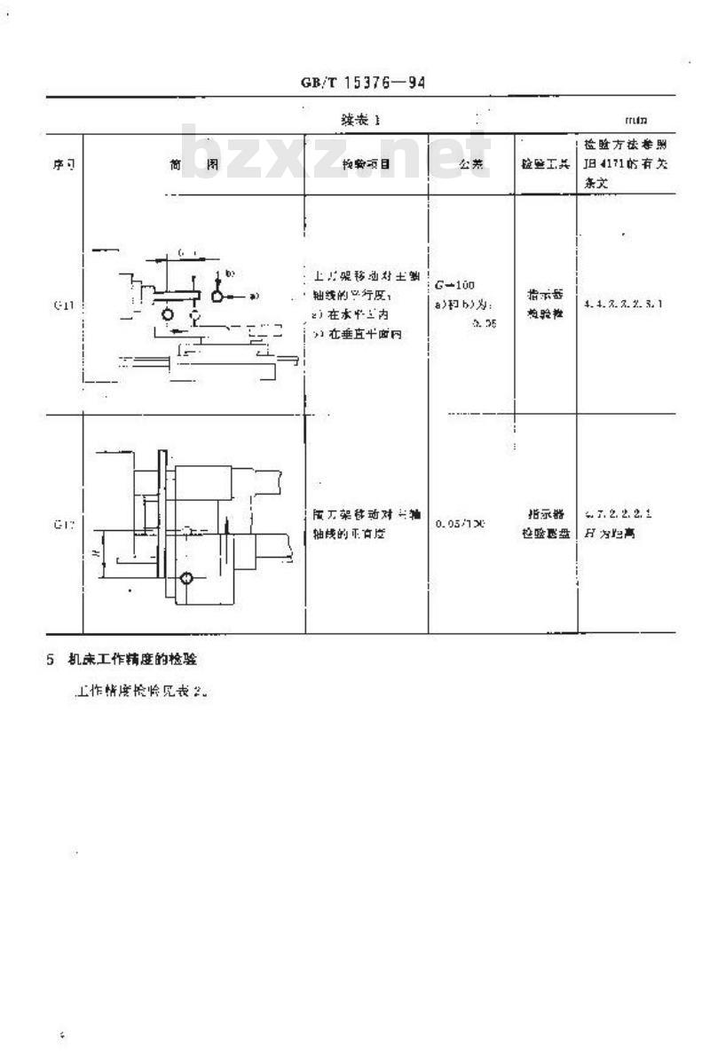 GB/T 15376-1994 普通木工车床 精度