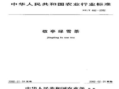 NY/T 482-2002 Jingting Green Snow Tea
