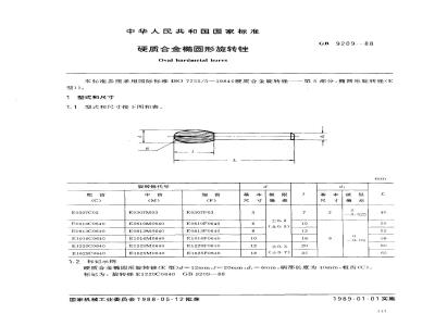 GB/T 9209-1988 硬质合金椭圆形旋转锉