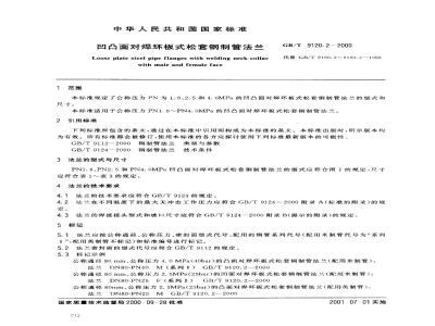 GB/T 9120.2-2000 凹凸面对焊环板式松套钢制管法兰