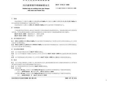 GB/T 9116.2-2000 凹凸面带颈平焊钢制管法兰