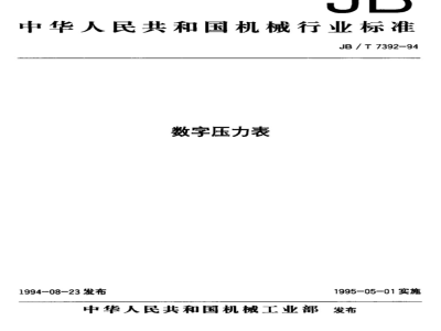JB/T 7392-1994 Digital pressure gauge