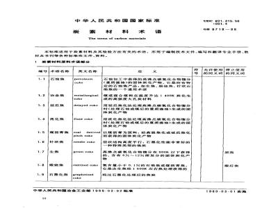 GB/T 8718-1988 碳素材料名词术语