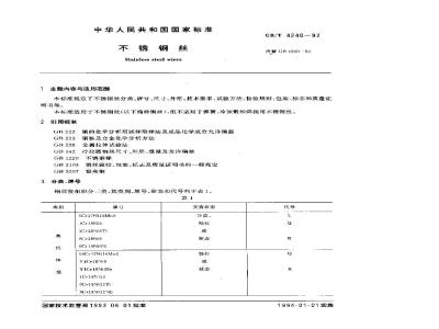 GB/T 4240-1993 不锈钢丝