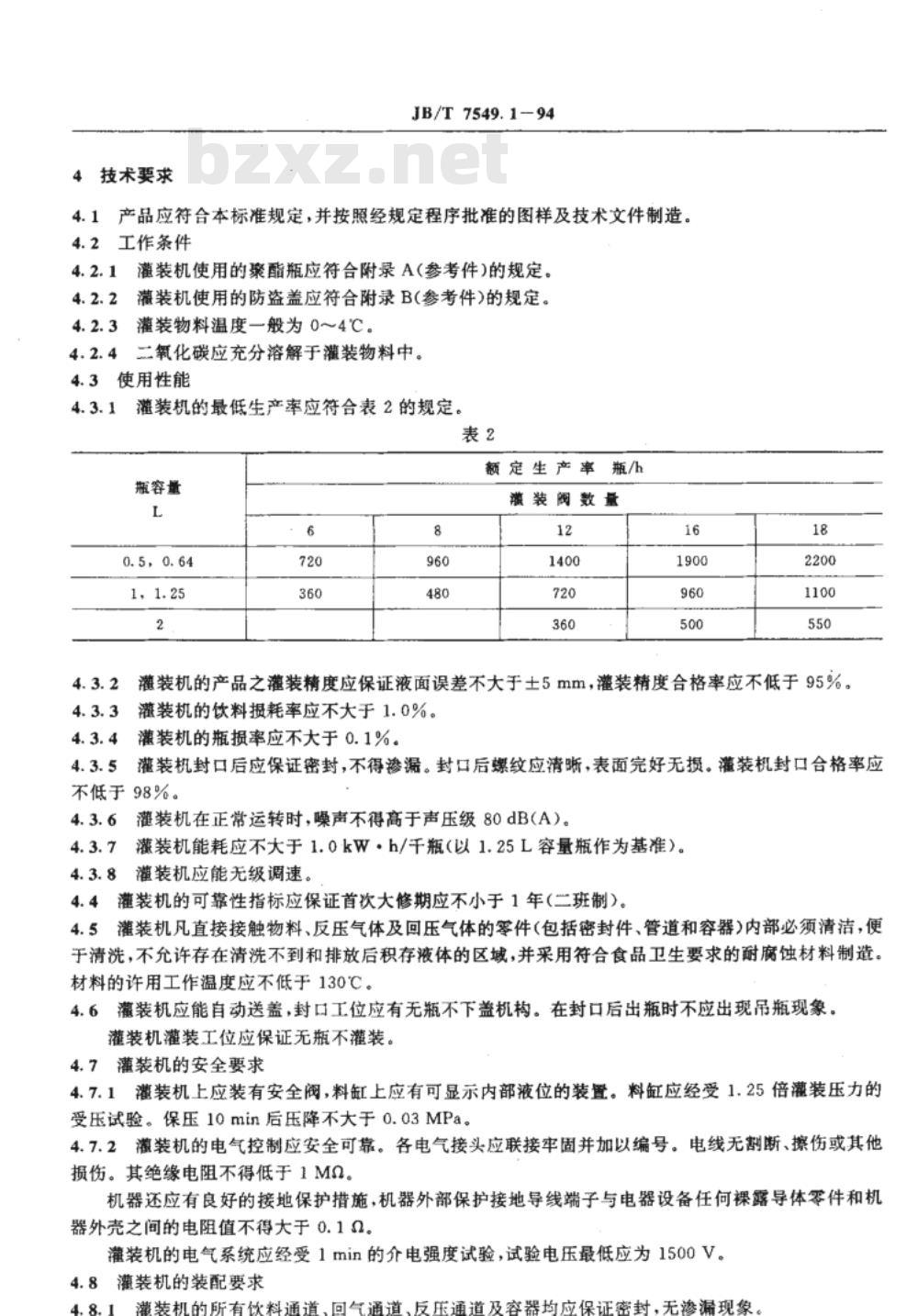 JB/T 7549.1-1994 聚酯瓶小型灌装封口机 JB/T 7549.1-1994 聚酯瓶小型灌装封口机