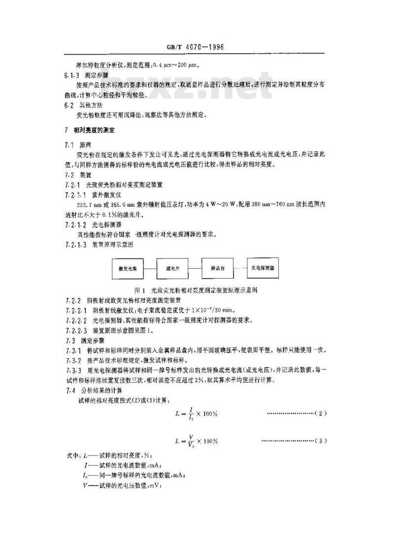 GB/T 4070-1996 荧光粉性能试验方法