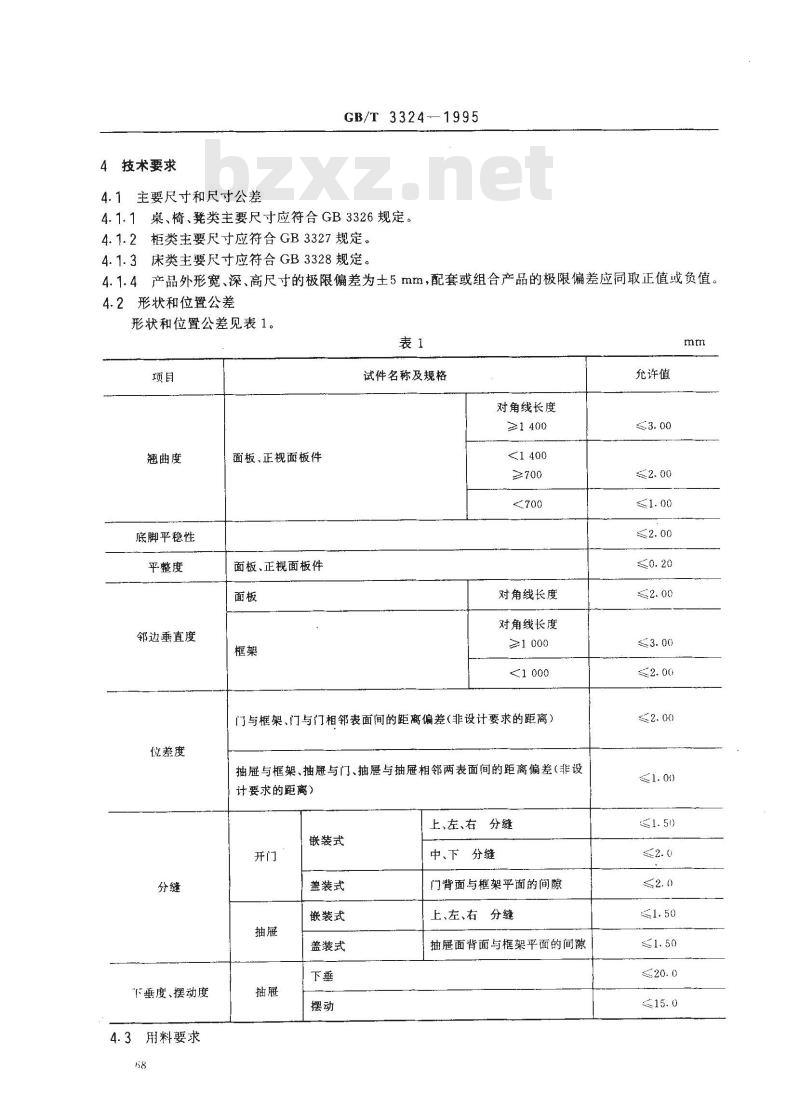 GB/T 3324-1995 木家具通用技术条件 GB/T 3324-1995 木家具通用技术条件