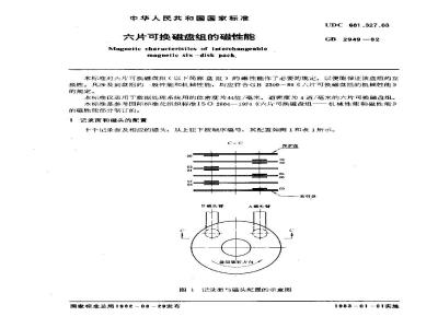 GB 2949-1982 六片可换磁盘组的磁性能