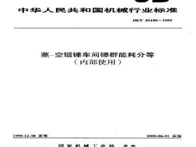 JB/T 50180-1999 Classification of energy consumption of hammer groups in steam-air forging hammer workshop