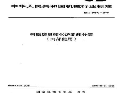 JB/T 50172-1999 Energy consumption classification of resin abrasive hardening furnaces