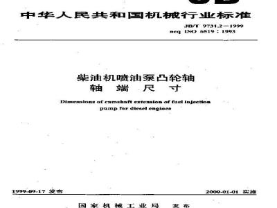 JB/T 9731.2-1999 柴油机喷油泵凸轮轴 轴端尺寸