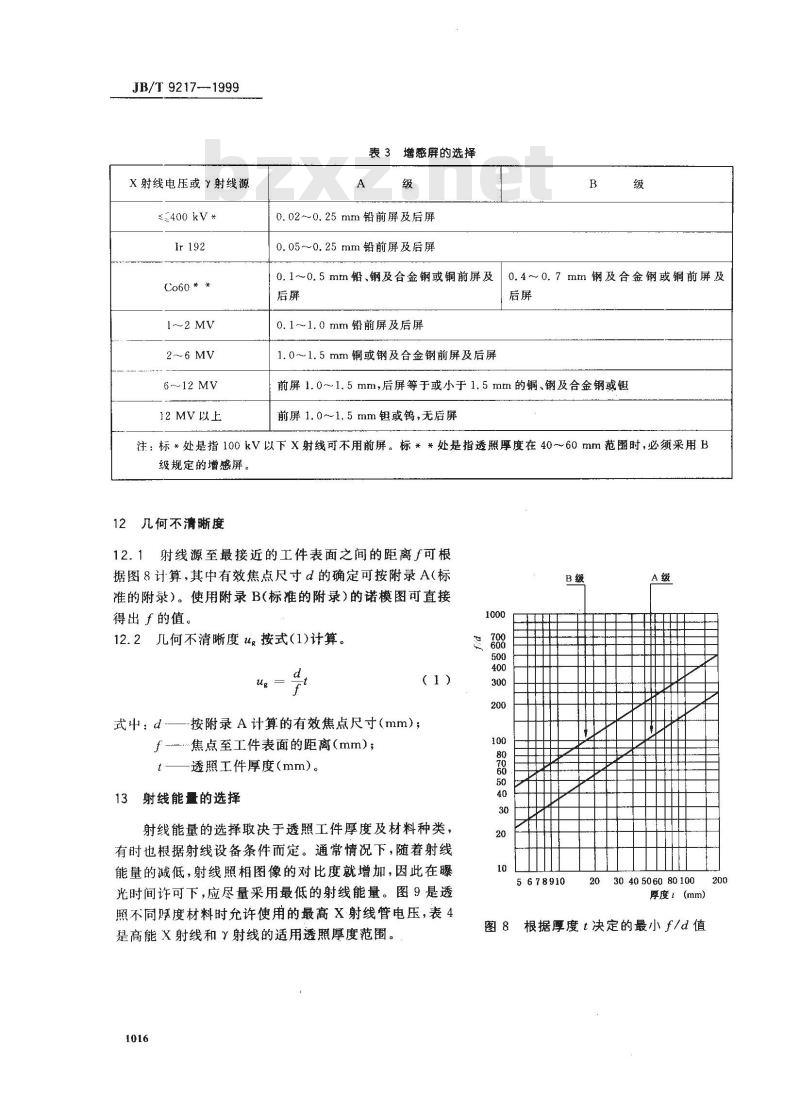 JB/T 9217-1999 射线照相探伤方法 JB/T 9217-1999 射线照相探伤方法