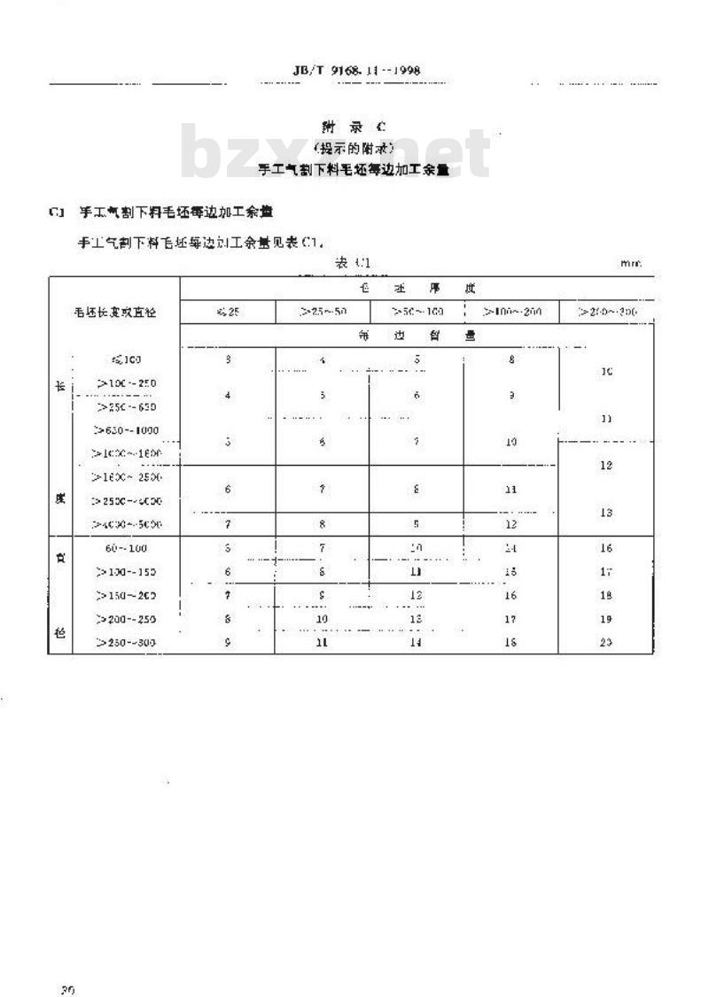 JB/T 9168.11-1998 切削加工通用工艺守则 下料 JB/T 9168.11-1998 切削加工通用工艺守则 下料