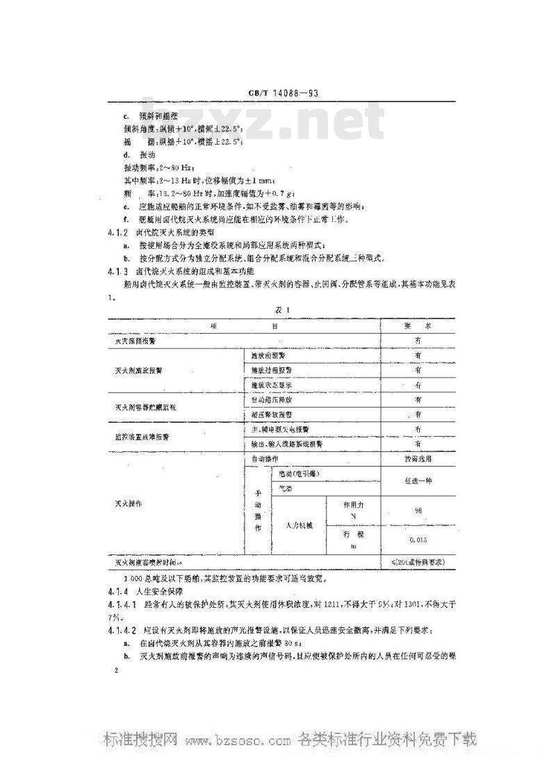 GB/T 14088-1993 船用卤代烷灭火系统技术条件
