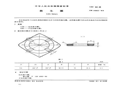 GB 4302-1984 救生圈