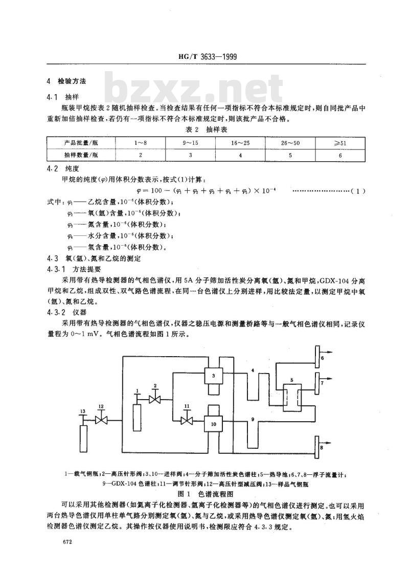 HG/T 3633-1999 纯甲烷 HG/T 3633-1999 纯甲烷