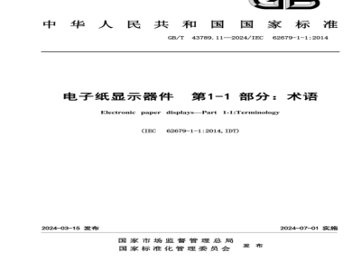 GB/T 43789.11-2024电子纸显示器件 第1-1 部分：术语 