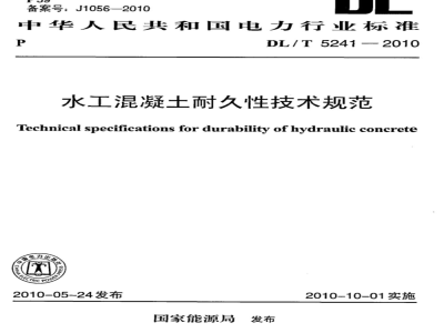 DL/T 5241-2010 水工混凝土耐久性技术规范