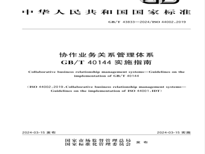 GB/T 43833-2024协作业务关系管理体系 GB/T 40144实施指南 