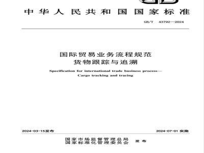 GB/T 43792-2024国际贸易业务流程规范 货物跟踪与追溯 