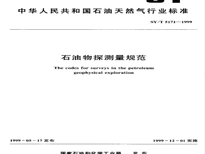 SY/T 5171-1999 Specification for petroleum geophysical survey
