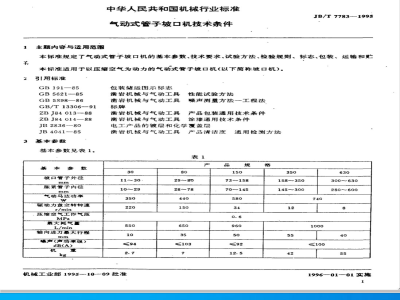 JB/T 7783-1995 气动式管子坡口机 技术条件