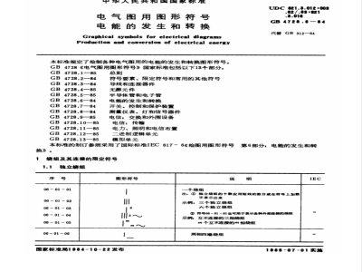 GB 4728.6-1984 电气图用图形符号 电能的发生和转换