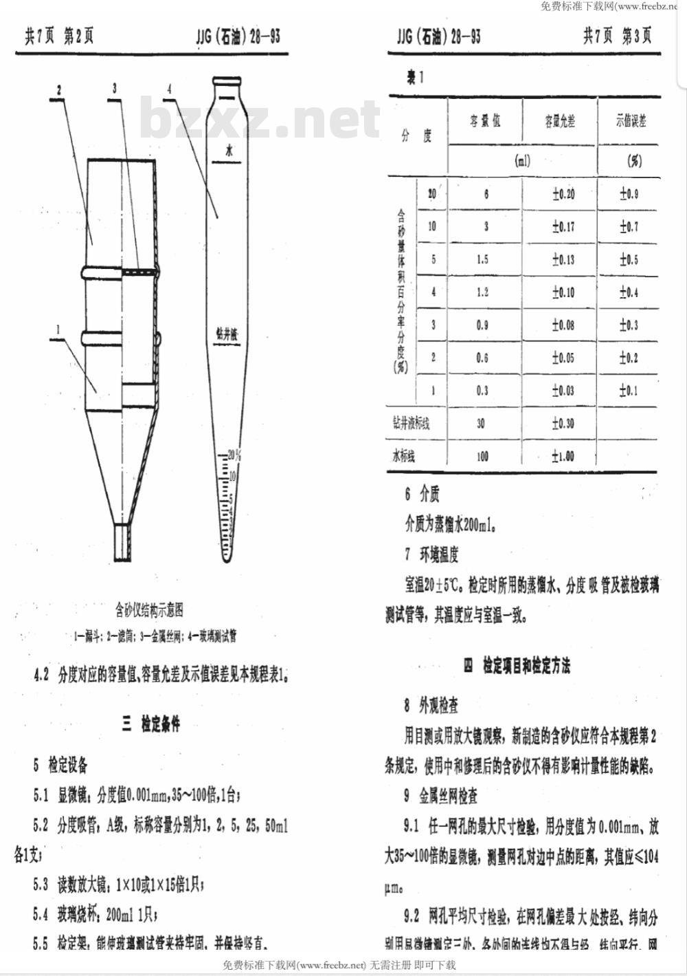 JJG石油 28-1992 钻井液含砂量测定仪