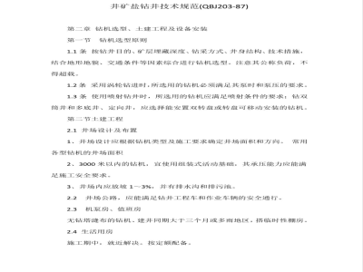 QBJ 203-1987 井矿盐钻井技术规范