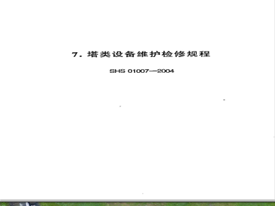 SHS 01007-2004 塔类设备维护检修规程