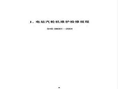 SHS 08001-2004 电站汽轮机维护检修规程