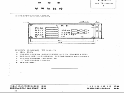 TB/T 1038-1974 总风缸铭牌