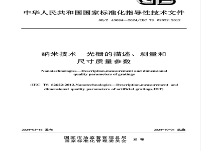 GB/Z 43684-2024纳米技术 光栅的描述、测量和尺寸质量参数 