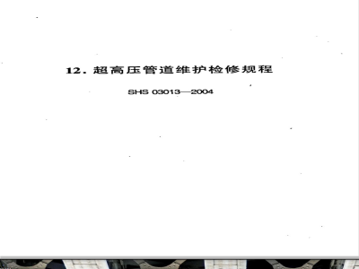 SHS 03013-2004 超高压管道维护检修规程