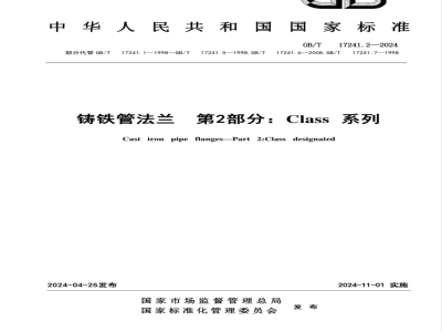 GB/T 17241.2-2024铸铁管法兰　第2部分：Class系列 