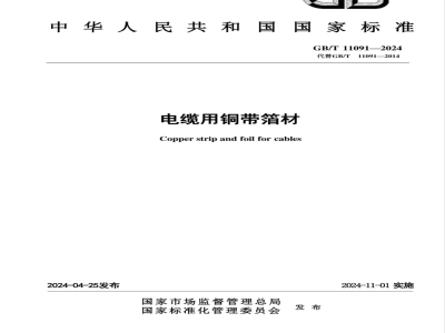 GB/T 11091-2024电缆用铜带箔材 